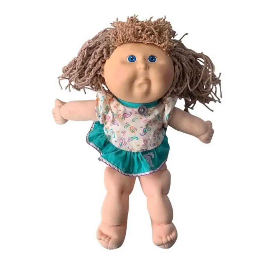 Vintage 1991 Hasbro Pretty Crimp 'N Curl Cabbage Patch Kids Doll Original Dress